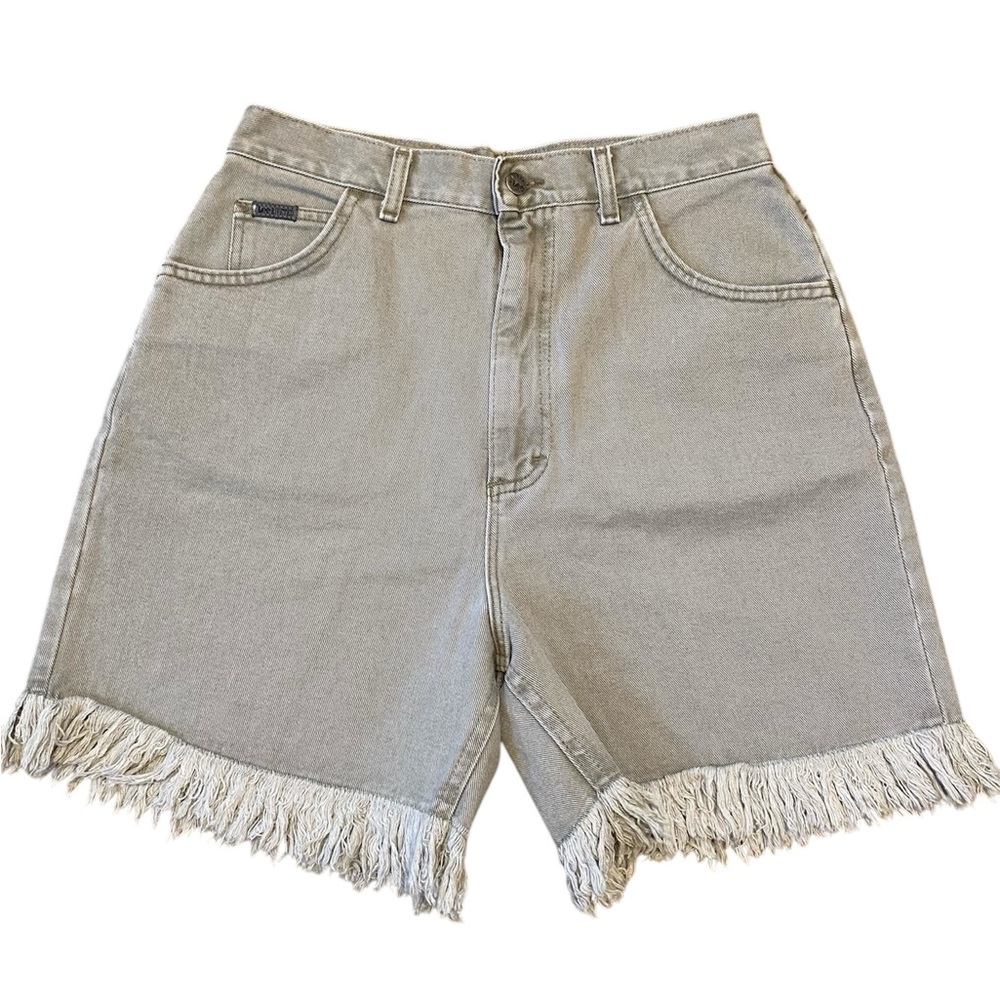 Riveted Vintage Lee Fringed Gray Denim Shorts